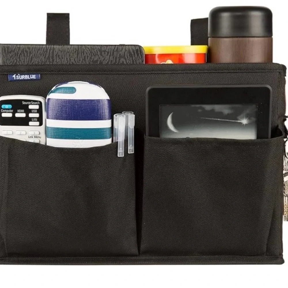 Surblue bedside caddy hanging  organizer with pockets for beds, chairs desks etc